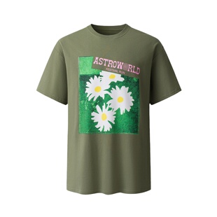 【断码特价】TRAVIS SCOTT Cactus范丞丞同款小雏菊棉麻短袖T恤