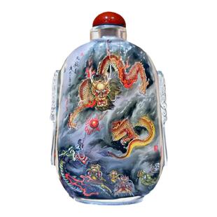 衡水内画鼻烟壶匠心独韵龙年礼物九龙图内画瓶工艺品摆设生肖龙
