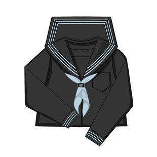 关西襟基础水手服正版中间服春夏款纯黑兰三本白身黑色JK学生制服