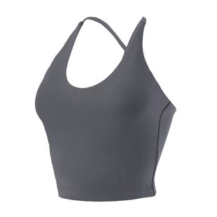 movingtime瑜伽背心女带胸垫交叉美背吊带长款健身运动内衣可外穿