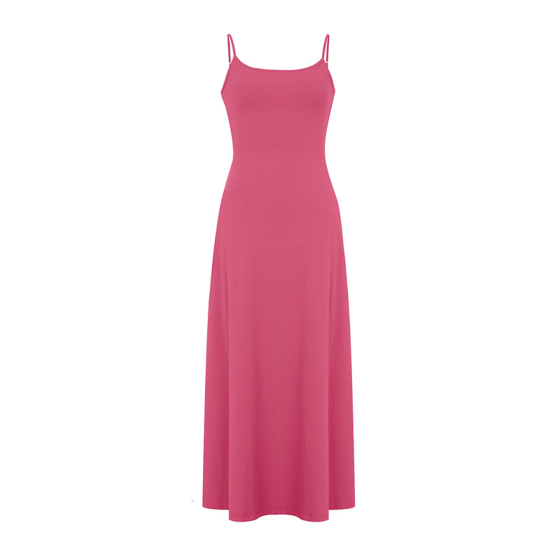 EMAK吊带连衣裙女纯色弹力长裙夏