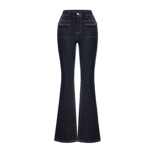 莱赛尔高腰微喇牛仔裤【可拆卸丰胯垫】高弹修身显瘦提臀显腿长裤