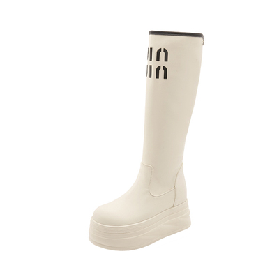 厚底不过膝内增高10CM长筒靴显瘦