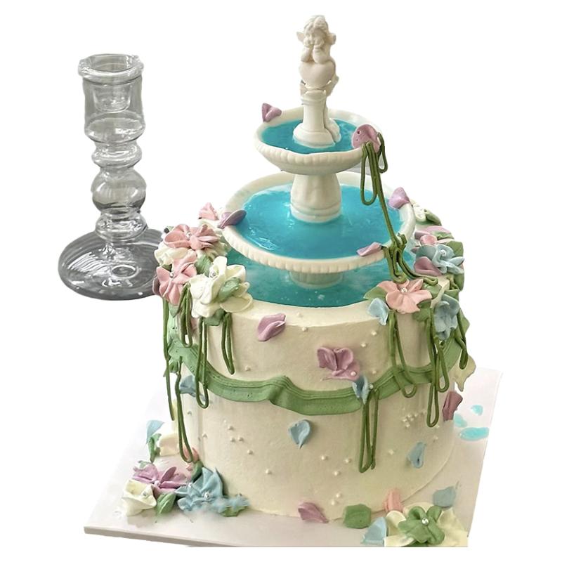 双层氛围感女神许愿池生日蛋糕定制深圳同城配送母亲老婆妈妈情人