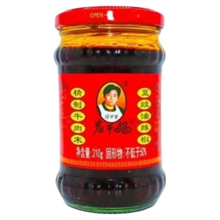 老干妈辣椒酱精制牛肉末豆豉油辣椒210g一瓶装辣椒油家用炒菜调味
