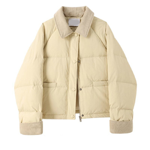 300斤胖mm大码黄色保暖羽绒棉服女冬季韩系时尚气质面包服厚外套