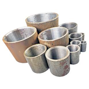 黑色烧焊直通双内丝螺纹直接配件4分2寸全螺纹焊接铁碳钢直通管古