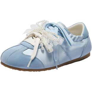 百丽女鞋子珍珠糖芭蕾风薄底德训鞋女春季新款休闲运动鞋B2636AM5