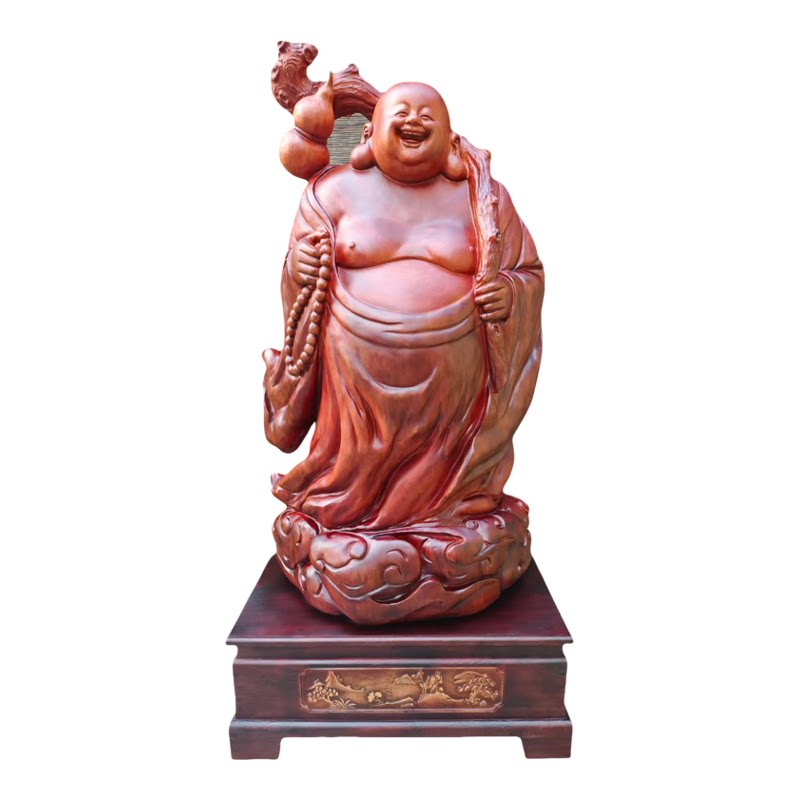 天然根艺根雕木雕花梨木弥勒笑佛装饰观赏家居办公乔迁送礼摆件