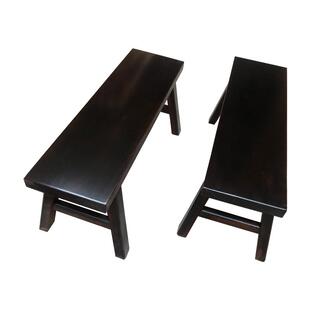 刚果黑金檀条凳仿黑檀长凳子实木无拼接黑色奥坎原木大长板凳板凳