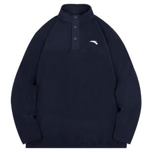 安踏儿童立领卫衣男女童秋冬新款摇粒绒上衣加绒保暖学生校服内搭