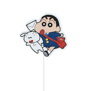 蜡笔小新甜品台装饰新郎新娘推推乐贴纸我们结婚啦蛋糕插牌订婚礼