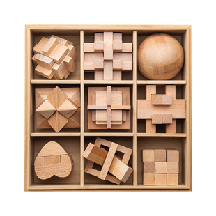 鲁班锁孔明锁全套小学生儿童益智玩具8-12岁解锁解环男孩智力积木