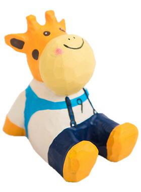 木质手机支架棕熊动物卡通摆件