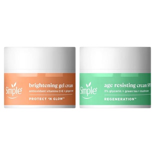 Simple日晚霜护理组合50ml*2 再生赋能紧致面霜特护焕亮轻盈凝霜