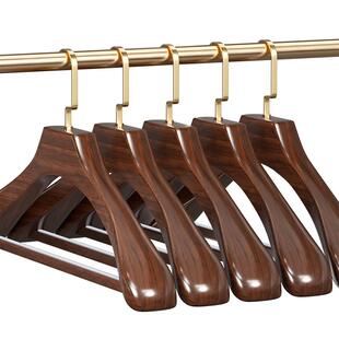 实木衣架家用加厚木质西装大衣皮草防肩角宽肩无痕酒店民宿挂衣撑