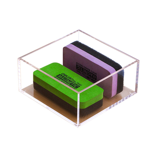 饰品小物件整理盒讲台课桌粉笔板擦盒桌面两分格收纳盒透明亚克力