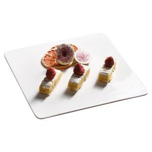 白色甜品盘子陶瓷长方形蛋糕盘平盘家用寿司点心牛排西餐盘平板盘
