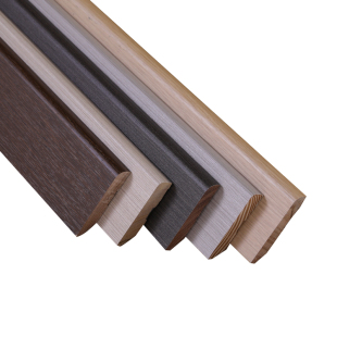 圣格纯实木踢脚线免漆 家用地板木纹地脚线杏子灰菱花白珍珠白色