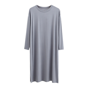 莫代尔睡裙男长袍睡衣一体式加肥加大长款连体冰丝睡衣四季通用夏