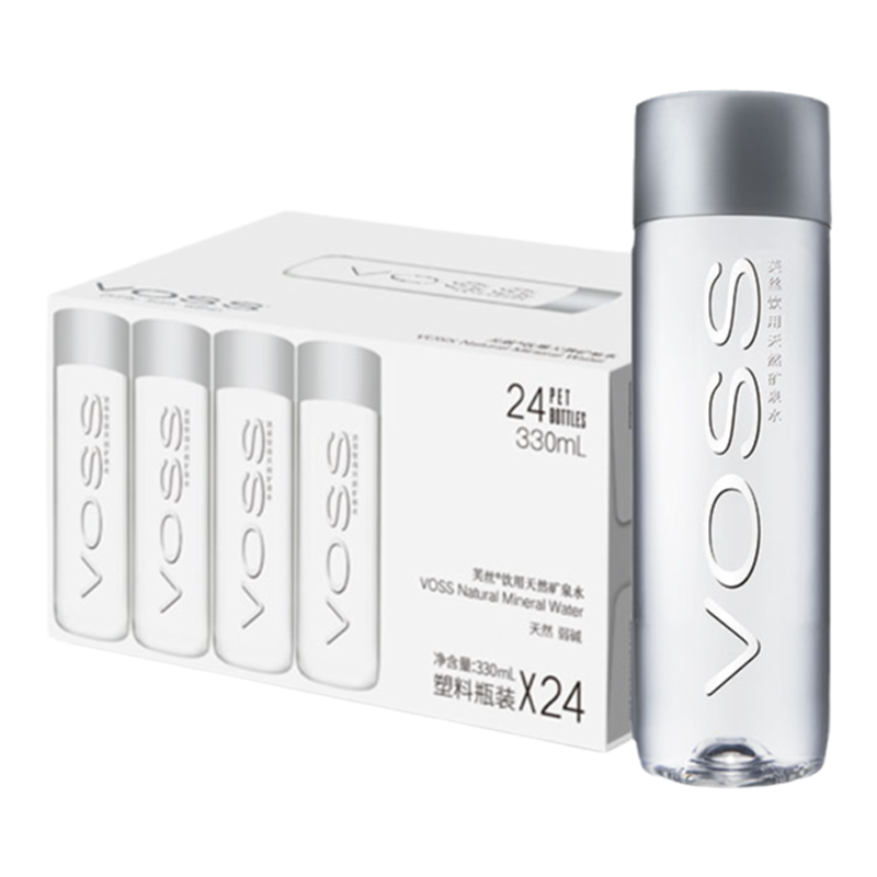 国产天然矿泉水VOSS弱碱性330ml