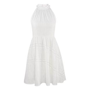 韩语琳 领证初恋小白裙女2025新款小众气质高级感无袖A字连衣裙