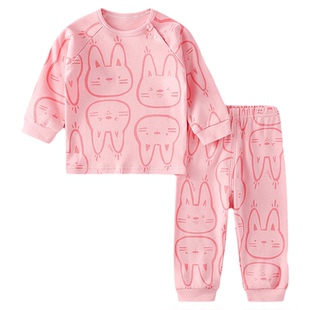 2件 儿童睡衣套装春秋长袖睡衣男童女宝宝家居服衣裤家居婴儿秋装
