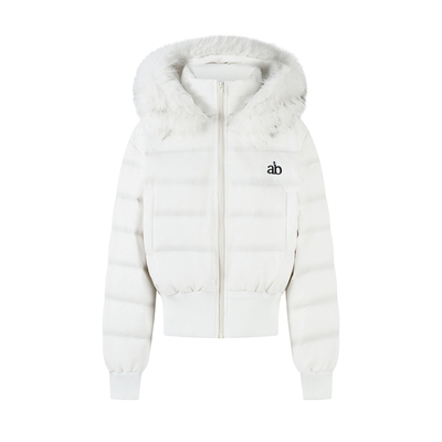 DHSS美式90白鸭绒毛领羽绒服