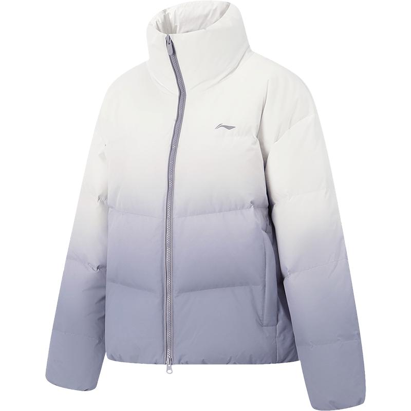 李宁火锅羽绒服丨女冬季2025新款鸭绒上衣短款保暖衣服立领外套