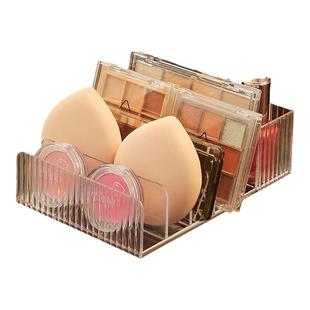 眼影盘收纳盒子粉饼盒分格透明桌面彩妆腮红立式化妆品展示置物架