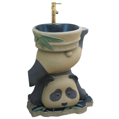 陋石坊户外立柱洗手盆一体式拖把池阳台洗手池花园庭院浇花水池盆