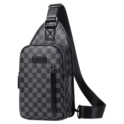 胸包涤纶潮流休闲牛皮单肩包