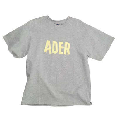 ADER夏季新款精梳棉短袖T恤男女同款美工胶印花圆领宽松半袖上衣