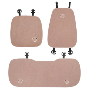 汽车毛绒坐垫可爱小熊卡套座套秋冬车载冬天羊羔绒舒适防滑座垫套