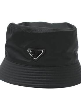 【自营】Prada/普拉达三角徽标渔夫帽时尚百搭帽子遮阳帽男女同款