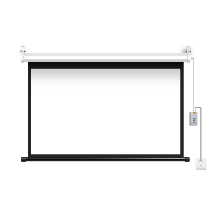 江南宏叶电动幕布72寸84寸100寸120寸150寸投影幕布家用遥控自动升降高清壁挂幕投影仪屏幕布