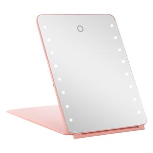 impressions便携化妆镜带灯宿舍桌面led补光充电旅行折叠立式镜子