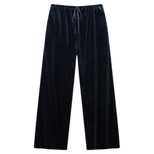 STELLAM女装JOLIE 天鹅绒裤宽松直筒裤休闲裤