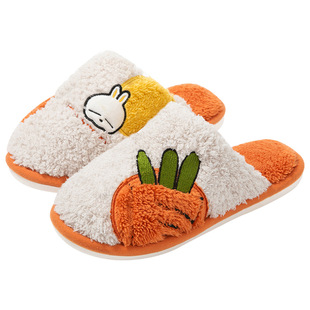 流氓兔棉拖鞋女冬季室内家居可爱厚底毛毛保暖居家卡通情侣拖鞋男