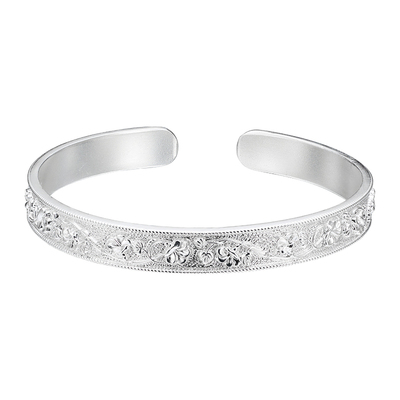 顺庆银楼复古风女S9999银手镯