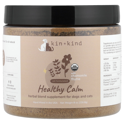 Kin+Kind,Healthy Calm With Chamomile Thyme, For Dogs and Cat
