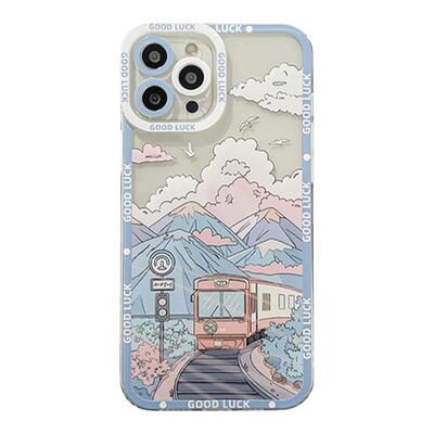 benefit日系风景插画17pro16适用iphone15promax苹果13手机壳14promax新款12套11小众xsmax软壳xr硅胶8plus防