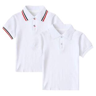 初中小学生校服内搭白色短袖t恤男女高中生polo衫班服打底衫上衣