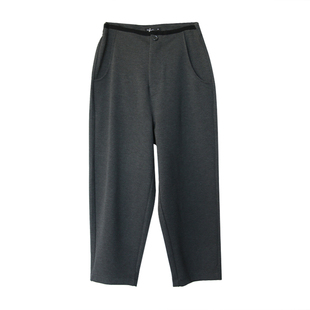 修饰腿型显瘦垂感锦棉高腰纯色休闲裤女九分宽松百搭韩版哈伦裤潮