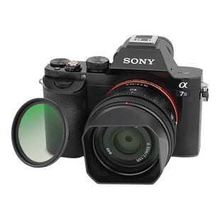 号歌 新款方形金属遮光罩适用于Sony/索尼FE 40mm 50mm F2.5 G,FE24mm F2.8 G镜头A7CII A7CR配件配金属盖