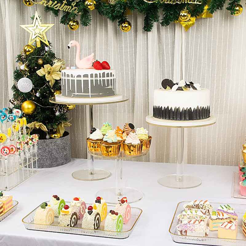 跨境透明亚克力蛋糕架子简易婚庆典礼展示架拆卸生日蛋糕甜品批发