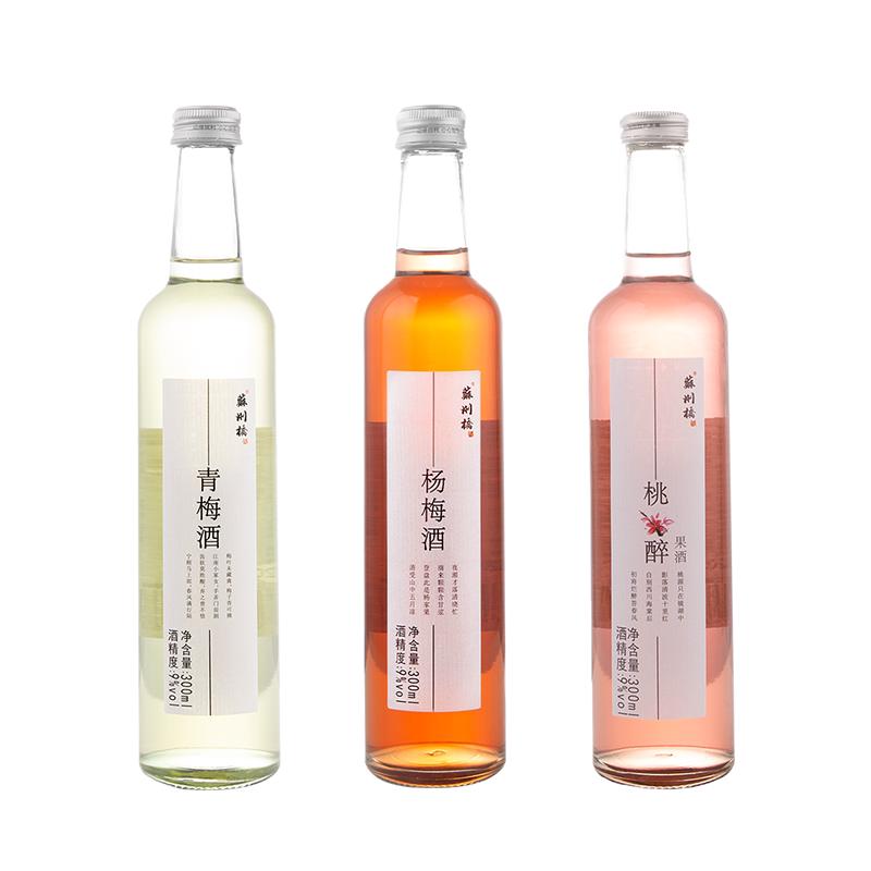 苏州桥水果酒微醺少女酒桃花青梅梅子杨梅桑葚玫瑰酒女士低度甜酒