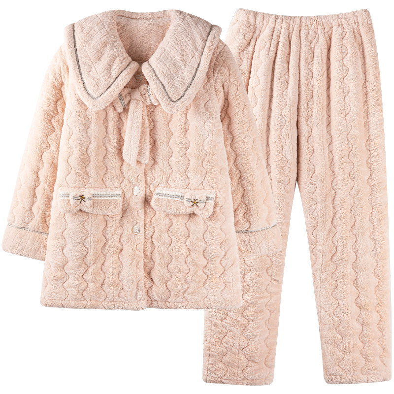 芬腾正品秋冬季女士珊瑚绒家居服