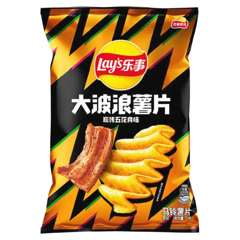 乐事大波浪薯片碳烤五花肉味70g
