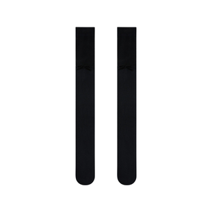 纯欲风黑色拼接丝袜女蝴蝶结过膝袜子夏季薄款长筒袜美腿显瘦防滑